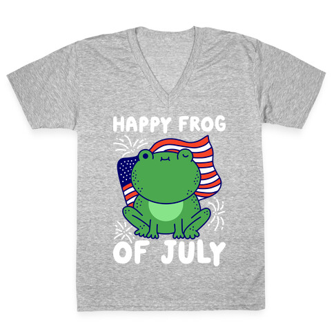 Happy Frog of July V-Neck Tee Shirt