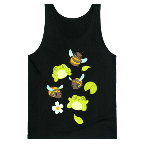 Cute Bees and Frogs Pattern Tank Top