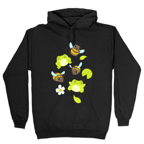 Cute Bees and Frogs Pattern Hooded Sweatshirt