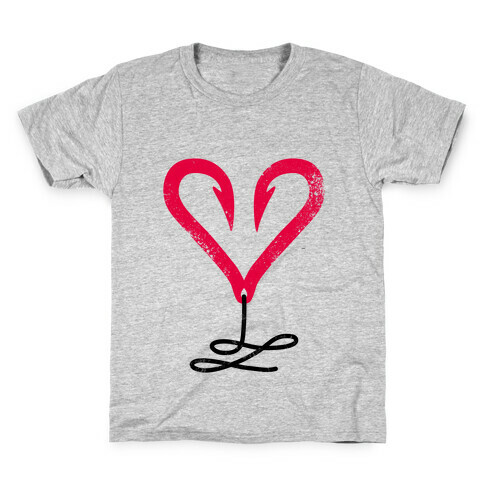 I Love Fishing (Hook Heart) Kids T-Shirt