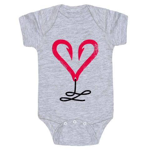 I Love Fishing (Hook Heart) Baby One-Piece