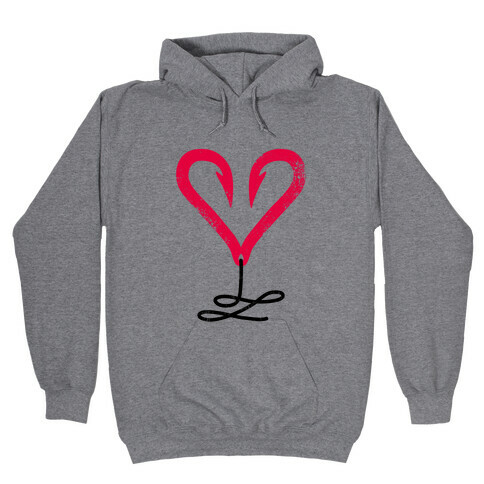 I Love Fishing (Hook Heart) Hooded Sweatshirt