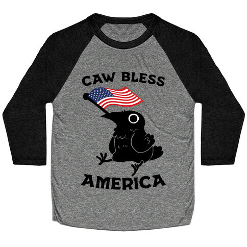 Caw Bless America Baseball Tee