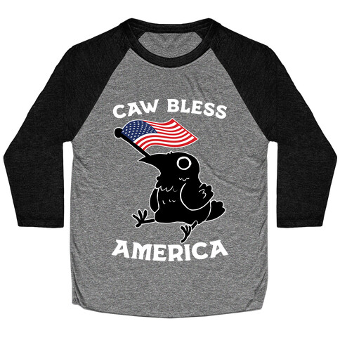 Caw Bless America Baseball Tee