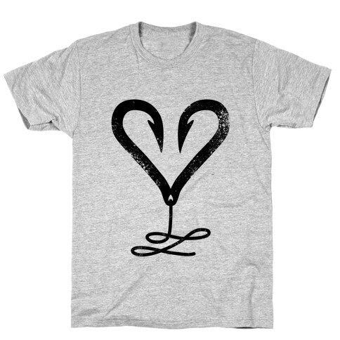 I Love Fishing (Hook Heart) T-Shirt