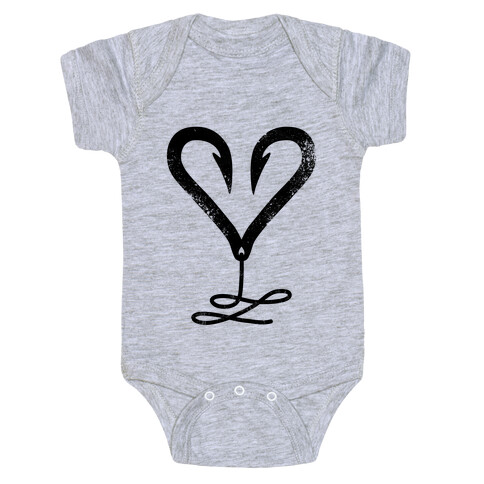 I Love Fishing (Hook Heart) Baby One-Piece