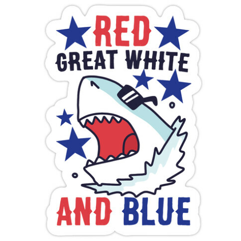 Red, Great White and Blue Die Cut Sticker