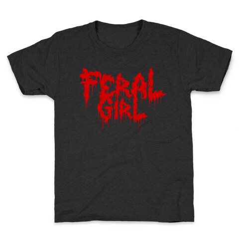 Feral Girl Metal Band Parody Kids T-Shirt