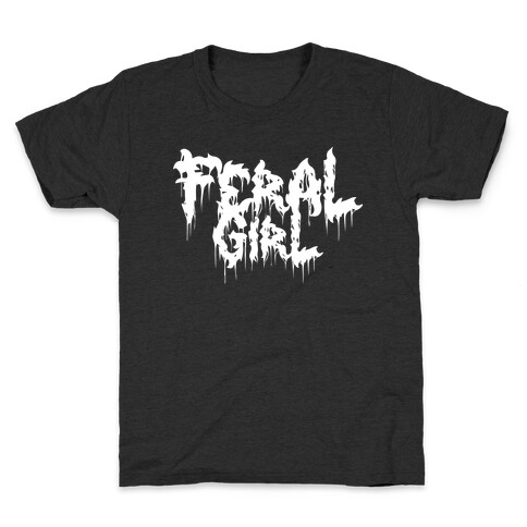 Feral Girl Metal Band Parody Kids T-Shirt