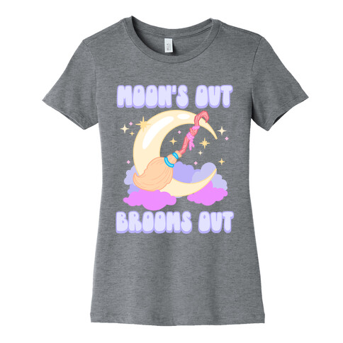 Moon's Out Brooms Out Womens T-Shirt