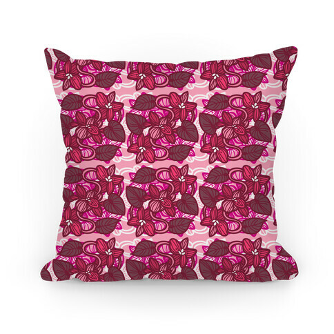Pink Violet Floral Pattern Pillow (Cluster) Pillow