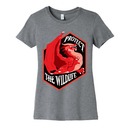 Protect The Wildlife Red Dragon Womens T-Shirt