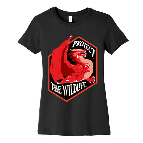 Protect The Wildlife Red Dragon Womens T-Shirt