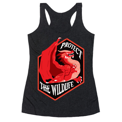 Protect The Wildlife Red Dragon Racerback Tank Top