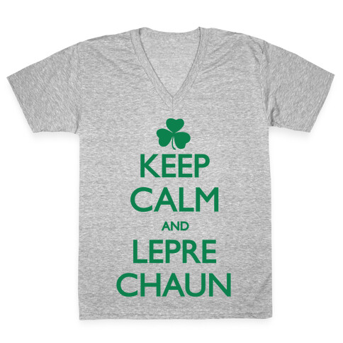 Keep Calm and Leprechaun V-Neck Tee Shirt