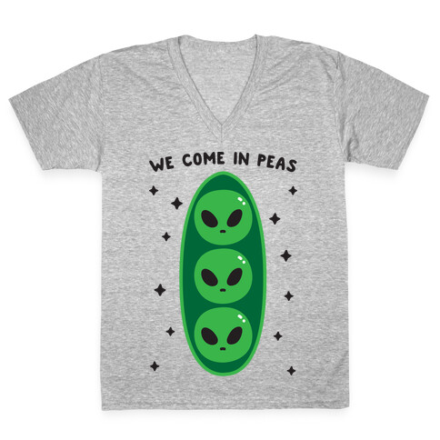 We Come In Peas V-Neck Tee Shirt