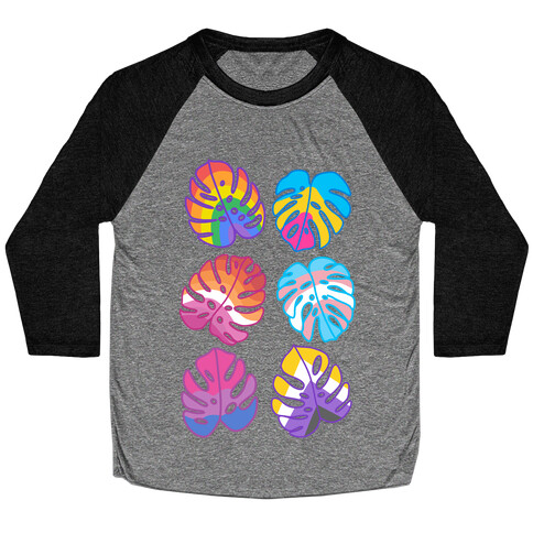 Pride Monstera Pattern Baseball Tee