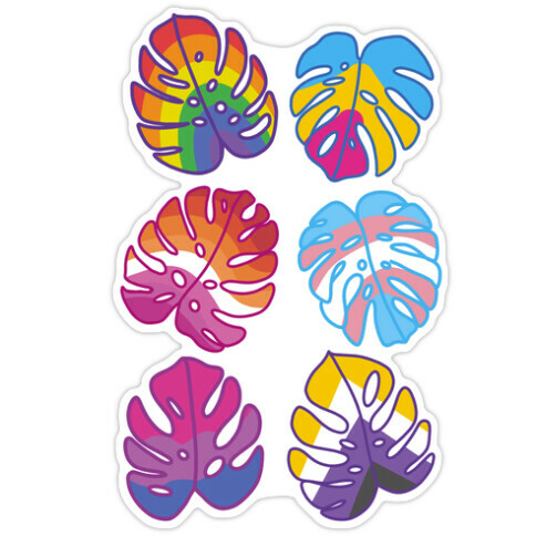 Pride Monstera Pattern Die Cut Sticker