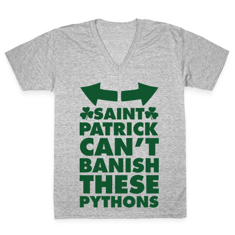 Saint Patrick Can't Banish These Pythons V-Neck Tee Shirt