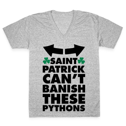 Saint Patrick Can't Banish These Pythons V-Neck Tee Shirt