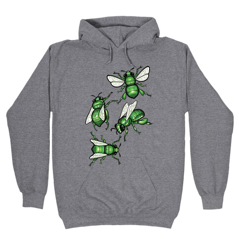 Green Orchid Bee Pattern (No Flowers) Hooded Sweatshirt