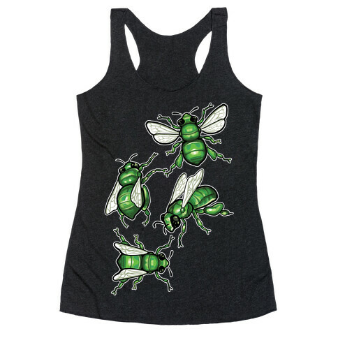 Green Orchid Bee Pattern (Flowerless) Racerback Tank Top