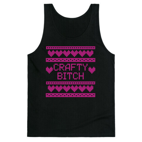 Light Pink Crafty Bitch Knitting Pattern Tank Top