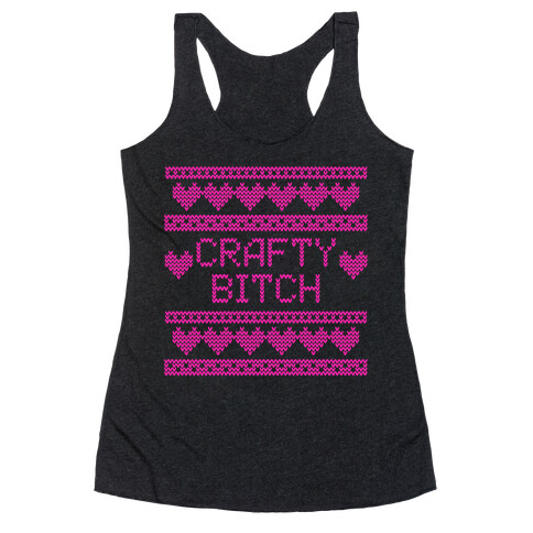 Light Pink Crafty Bitch Knitting Pattern Racerback Tank Top