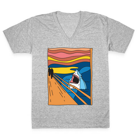 The Shark Scream V-Neck Tee Shirt