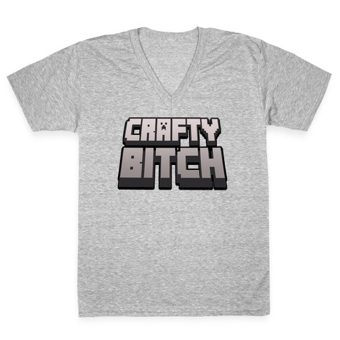 Crafty Bitch Minecraft Parody V-Neck Tee Shirt