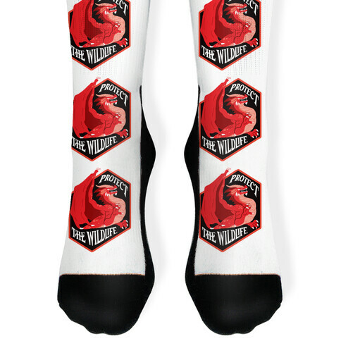 Protect The Wildlife Red Dragon Sock