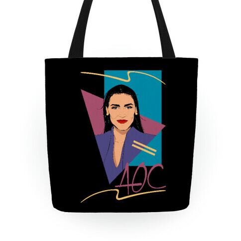 80s Style AOC Alexandria Ocasi-Cortez Parody Tote