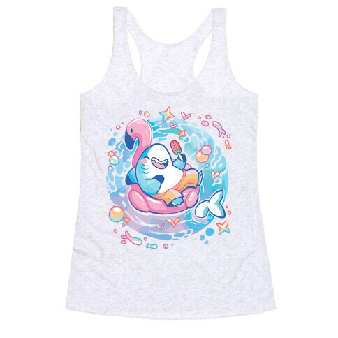 Kawaii Summer Shark Racerback Tank Top