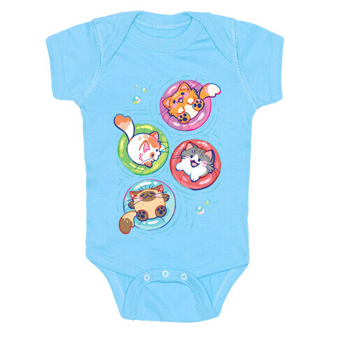 Pool Party Cats Baby One-Piece