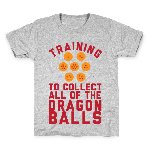 Training To Collect All Of The Dragon Balls Kids T-Shirt