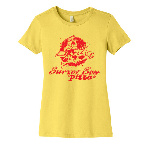 Surfer Boy Pizza Womens T-Shirt