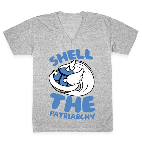 Blue Shell The Patriarchy V-Neck Tee Shirt