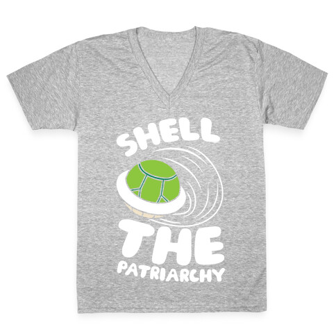 Green Shell The Patriarchy V-Neck Tee Shirt