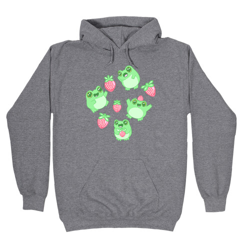 Strawberry Frogs Pattern Hooded Sweatshirt