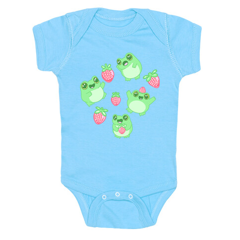 Strawberry Frogs Pattern Baby One-Piece