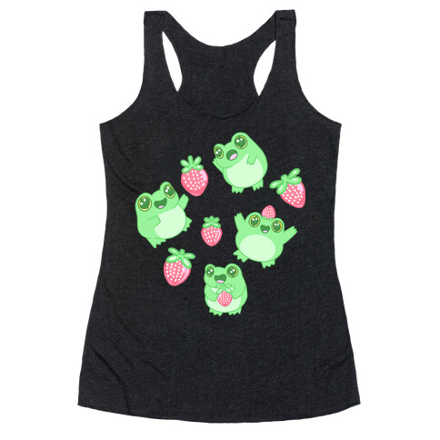 Strawberry Frogs Pattern Racerback Tank Top