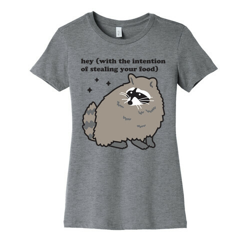 Hey (with the intention of stealing your food) Raccoon Womens T-Shirt