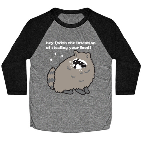 Hey (with the intention of stealing your food) Raccoon Baseball Tee