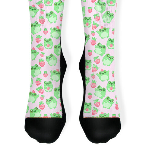 Strawberry Frogs Pattern Sock