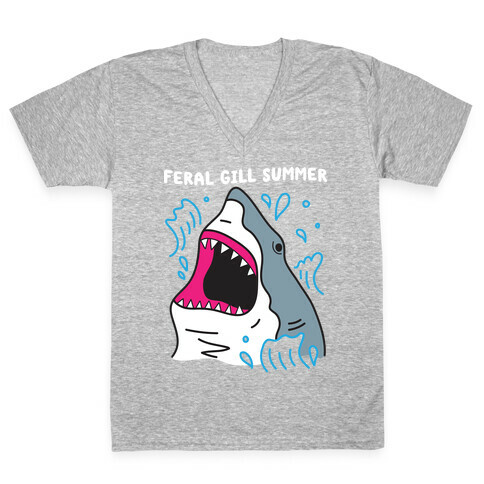 Feral Gill Summer Shark V-Neck Tee Shirt