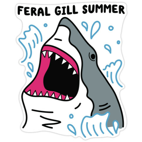 Feral Gill Summer Shark Die Cut Sticker