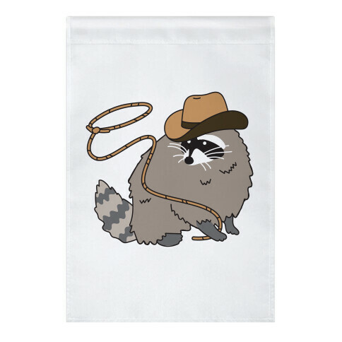 Cowboy Raccoon Lasso Garden Flag