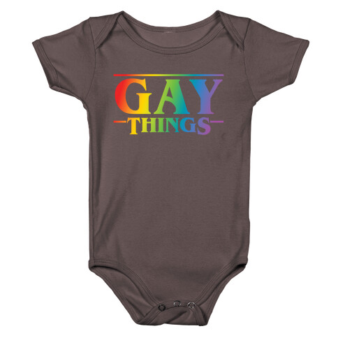 Gay Things (Rainbow Solid Font) Baby One-Piece