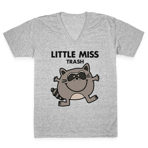 Little Miss Trash Raccoon V-Neck Tee Shirt