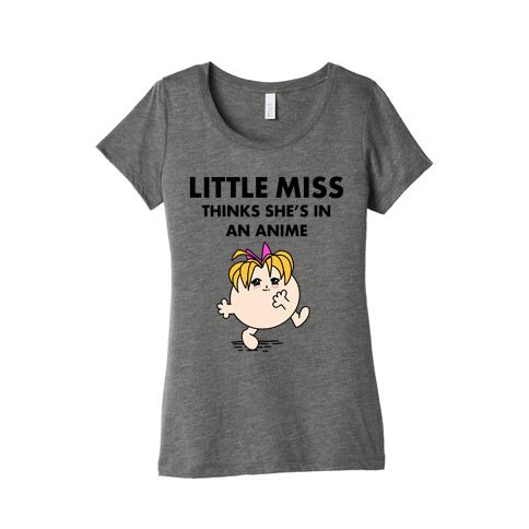 Little Miss Think's She's In an Anime Womens T-Shirt